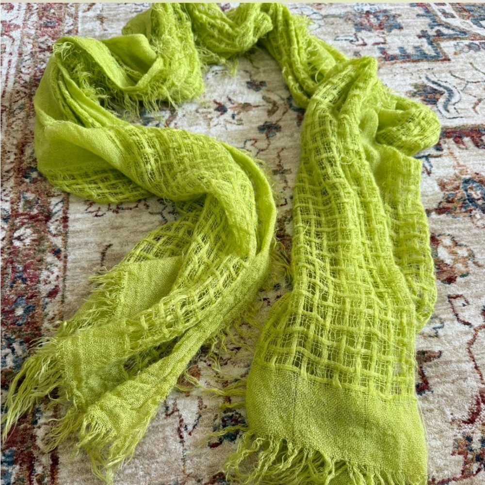 Lime Green Textured Scarf